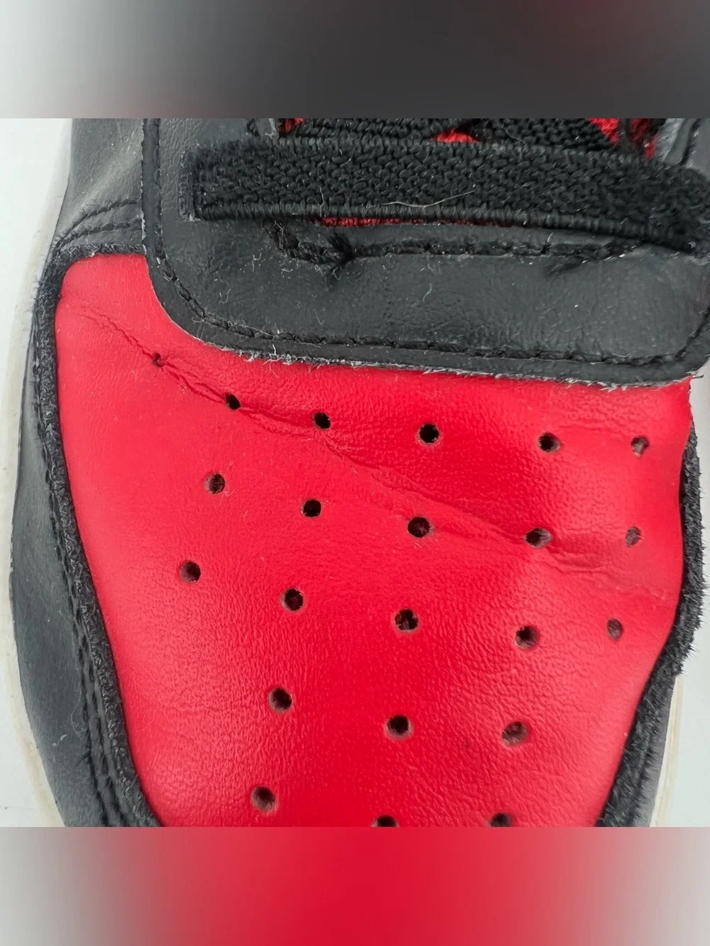 Nike Court Borough Mid 2 Sneakers Youth Sz 3Y Black Red Leather Shoes CD7783-003